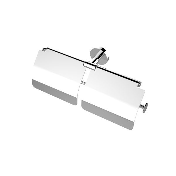 Double support de papier toilette avec couverture