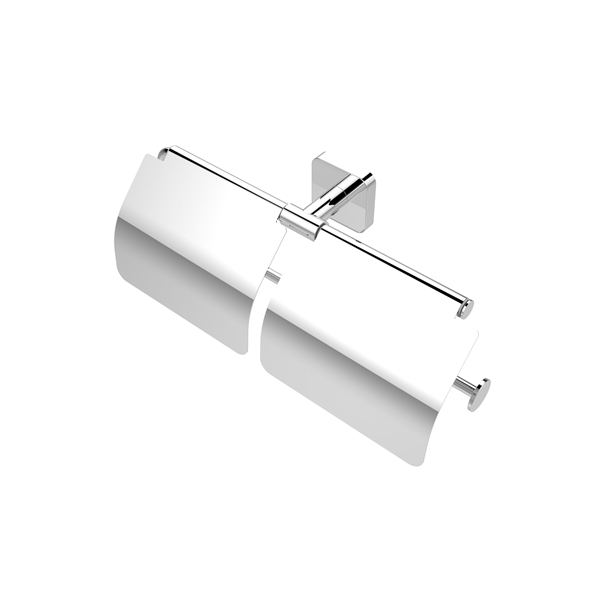 Double support de papier toilette avec couverture