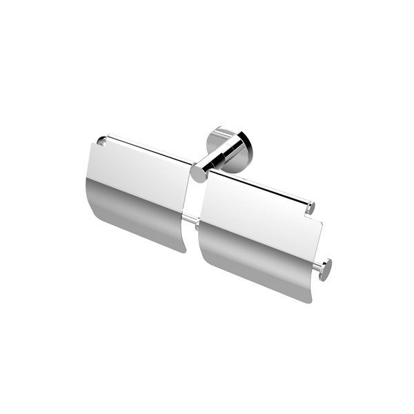 Double support de papier toilette avec couverture