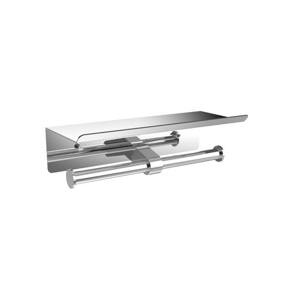 V12 Double support papier toilette avec étagère